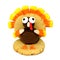 Thanksgiving turkey shaped cookie isolated on white