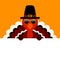 Thanksgiving Turkey Sunglasses Pilgrim Holding Horizontal Banner Orange