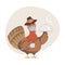 Thanksgiving Turkey wearing mask. Anthropomorphized turkey cooking.