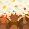 Thanksgiving Turkeys Cartoon Mascot Characters