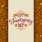 Thanksgiving typography greeting card on seamless