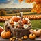 Thanksgiving week, baskets of food, pumpkins, harvest table, food, drinks, family, v8