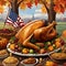 Thanksgiving week, turkey, baskets of food, pumpkins, harvest table, food, drinks, v4