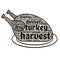 Thanksgiving words in the shape of a turkey on a plate. Vector illustration. Word cloud