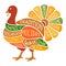 Thanksgiving words in turkey cock