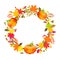 Thanksgiving wreath, pumpkin background