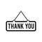 Thankyou sign trendy vector icon template. Hanging frame thankyou icon sign design