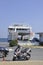 Thassos, August 20th: Ferryboat in the Limenas Port from Thassos island in Greece