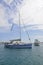 Thassos, August 21st: Sailing Boats on the Aegean Sea near Thassos island in Greece