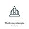 Thatbyinnyu temple outline vector icon. Thin line black thatbyinnyu temple icon, flat vector simple element illustration from