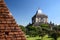 Thatbyinnyu temple view from Mahazedi pagoda. Bagan. Myanmar