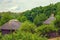 Thatch Ukrainian hut on the edge of the forest