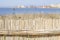 Thatched fence on a salt lake