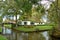 Thatched house on waterside