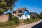 Thatched houses with blue sky in Ahrenshoop, Germany