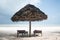 Thatched umbrella on the beach at Paje, Zanzibar