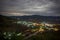 Thaton village illuminated at night, view from.