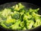 Thawing frozen green broccoli