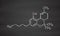 THC delta-9-tetrahydrocannabinol, dronabinol cannabis drug molecule.