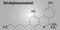 THC, delta-9-tetrahydrocannabinol, dronabinol, cannabis drug molecule. Skeletal formula.