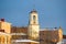 Theancient Clock Tower, sunny February evening. Vyborg