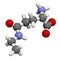 Theanine herbal molecule. 3D rendering.  Constituent of tea prepared from Camellia sinensis. Also taken as nutritional supplement