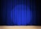 Theater blue curtain with wooden stage