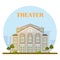 Theater building in vector.
