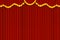 Theater curtain closed, Red and golden colour