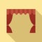 Theater curtain icon flat vector. Red opera stage