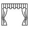 Theater curtain icon outline vector. Opera stage