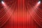 Theater curtains background. Realistic red drapes, 3D realistic movie award stage. Vector entertainment shows premiere