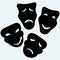 Theater icon with happy and sad masks