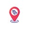 Theater location pin flat icon