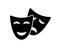 Theater mask. Drama and comedy theatre mask. Icon of actor in masquerade. Pictogram of culture. Logo of entertainment, art and