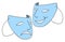 Theater masks freehand drawing on white background