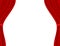 Theater stage with red curtain white background