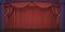 Theater stage with velvet red curtains in a studio