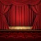 Theater vector concept, classic scene with curtains