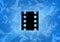 Theaters aesthetic abstract icon on blue background