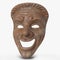 Theatre Comedy Mask Red Marble on white. 3D illustration