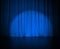 Theatre dark blue curtain or drapes with light