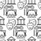 Theatre drama and comedy mask, audience seamless pattern