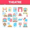 Theatre Equipment Collection Icons Set Vector