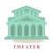 Theatre icon of building with columns. Sign modern theatrical architecture