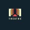 Theatre logo concept - vector illustration. Theatre, museum, bank or academy logo on dark background