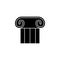 Theatre Pillar icon. Black filled vector illustration. Theatre Pillar symbol on white background. Can be used in web and mobile.