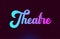 Theatre pink word text logo icon design for typography