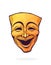 Theatrical comedy mask. Vintage opera mask for happy actor. Face expresses positive emotion. Film and theatre industry.