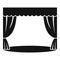 Theatrical curtain icon, simple style